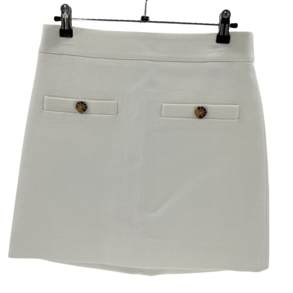 Veronica Beard Textured White Emar Mini Skirt Size 4 - Picture 2 of 4